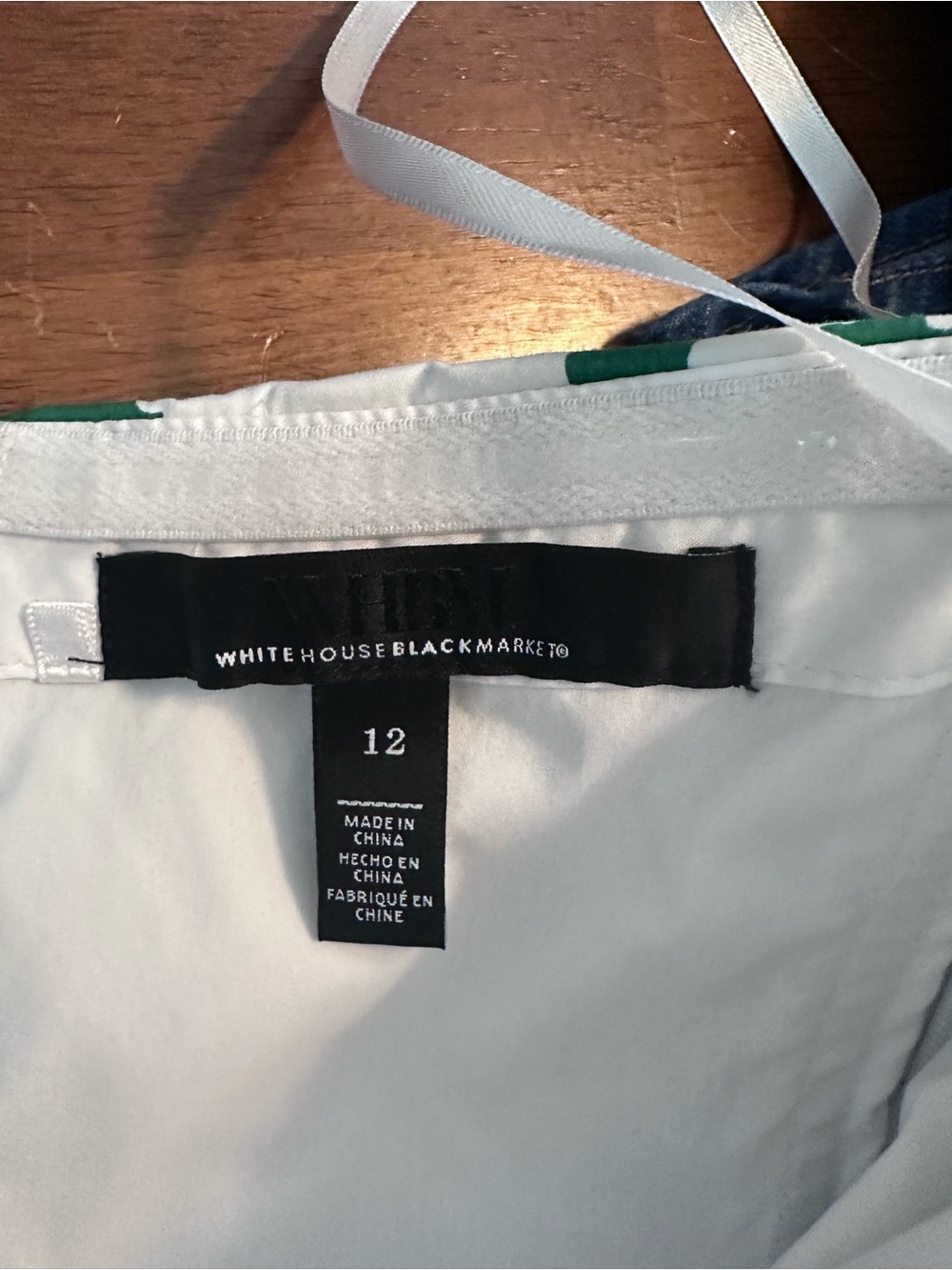 White House Black Market White Strap with Green Accent Strapless Top - Picture 5 of 5
